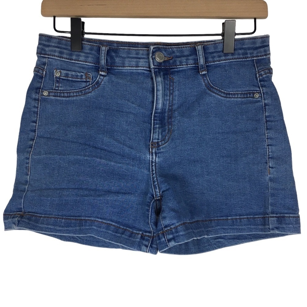 PULL&BEAR Jean Shorts Mid Rise Medium Wash Stretch Denim Festival EUR 36 MEX 26